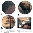 thumbnail image 3 of Designart "Misty Morning with Moose in Brown Peach" Animals Floater Framed Wall Art Living Room, 3 of 7