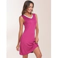 thumbnail image 4 of ANLIQI Bamboo Nightgown for Women Sleeveless SleepShirt V Neck Nightshirt Comfy SleepShirt Casual Pajama Dress(Rose Pink&Navy,L), 4 of 7