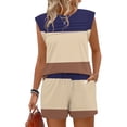 thumbnail image 6 of CHUMUD Formal Two Piece Sets for Women Summer Outfits Lounge Sets Sleeveless Crew Neck Floral Tank Tops Shorts with Pockets Casual Business Office Work, 6 of 8