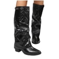thumbnail image 4 of DeHolifer Women's Knee High Riding Boots Round Toe Block Heel Tall Boots Comfortable Pull on Boots, 4 of 8