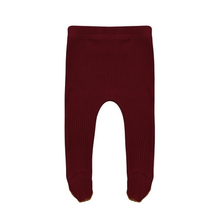

Huyghdfb Baby s Solid Knitted Long Pants Footies Tight Leggings for 0-12M Baby