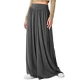 thumbnail image 1 of Pantalones Palazzo Holgados de Cintura Alta Elástica para Mujer, Informales, con Bolsillos, Holgados y Largos de Otoño Gris Oscuro M, 1 of 8