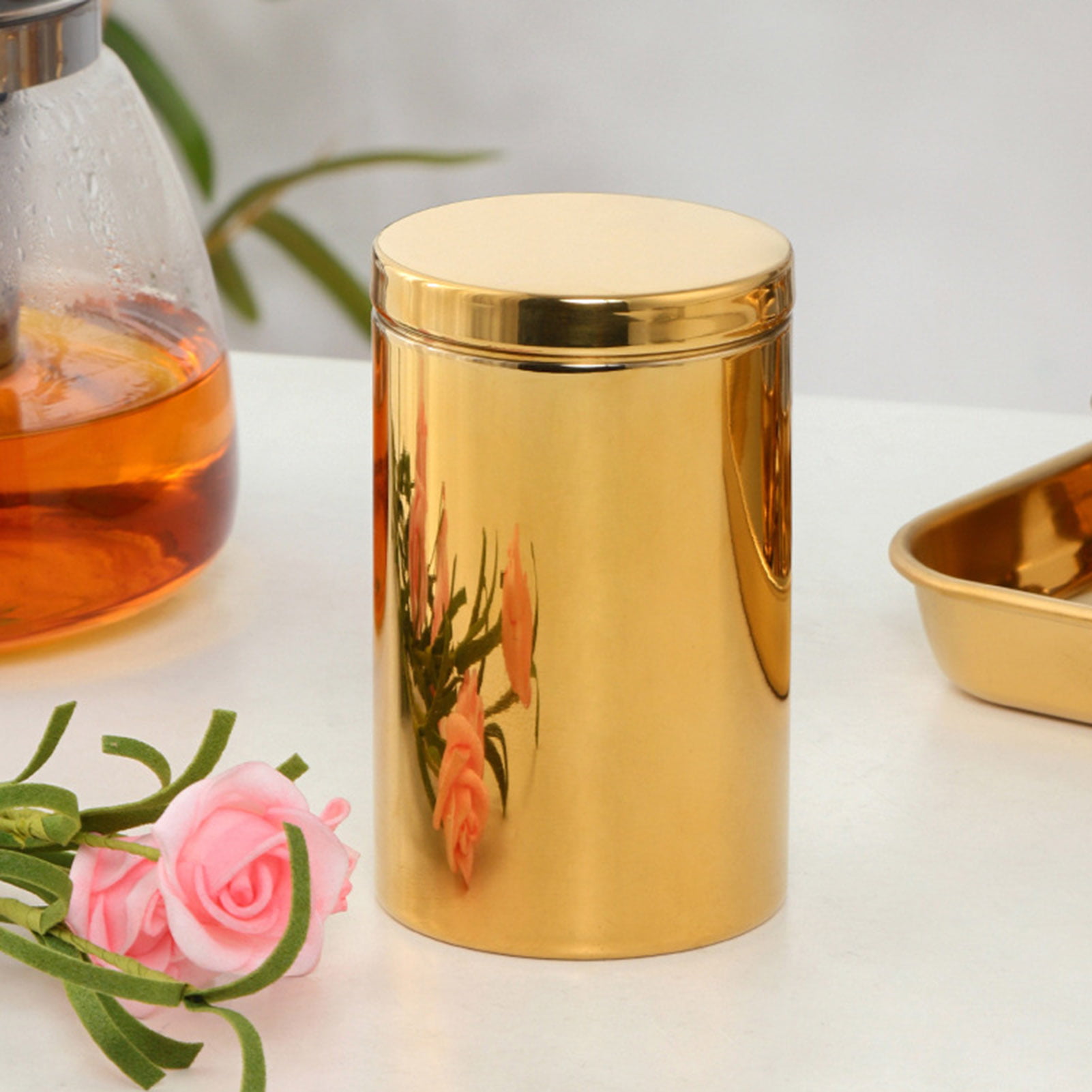 Gold Tea Leaves Container, Bubble Tea Kitchen Tool, Supplies