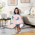 thumbnail image 4 of Wearable Blanket,Pink Cartoon Dinosaurs Eggs Pattern Hooded Wearable Flannel Blanket for Adults & Teens,Winter Poncho Shawl Wrap Cape Cozy Anti-Pill,50"x60", 4 of 5