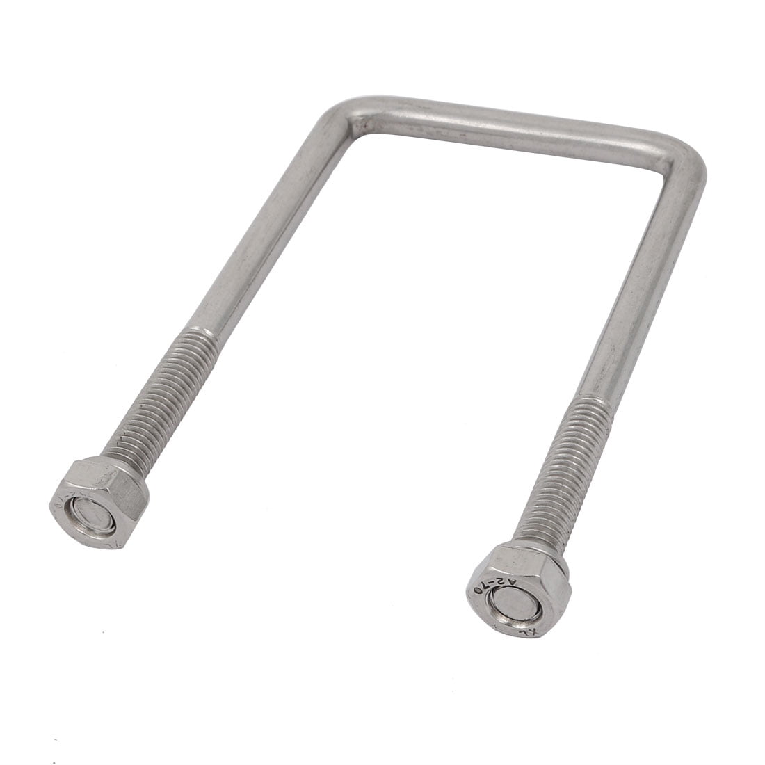 M8 Thread 110mm Length 304 Stainless Steel Square U Bolt Silver Tone
