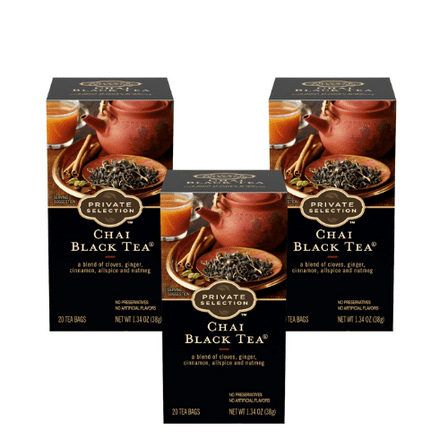 Private Selection Chai Black Tea Bags, 3 x 20 Count, 1.34 oz