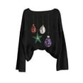 thumbnail image 4 of Womens Christmas Sequin Sweatshirt Christmas Light Sweater Xmas Long Sleeve Shirts Holiday Crewneck Pullover Tops, 4 of 5