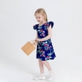 thumbnail image 4 of Kmdttou Toddler Girls Dress Summer Ruffle Sleeve Sundress Outfit For Kids 4-14T, 4 of 8