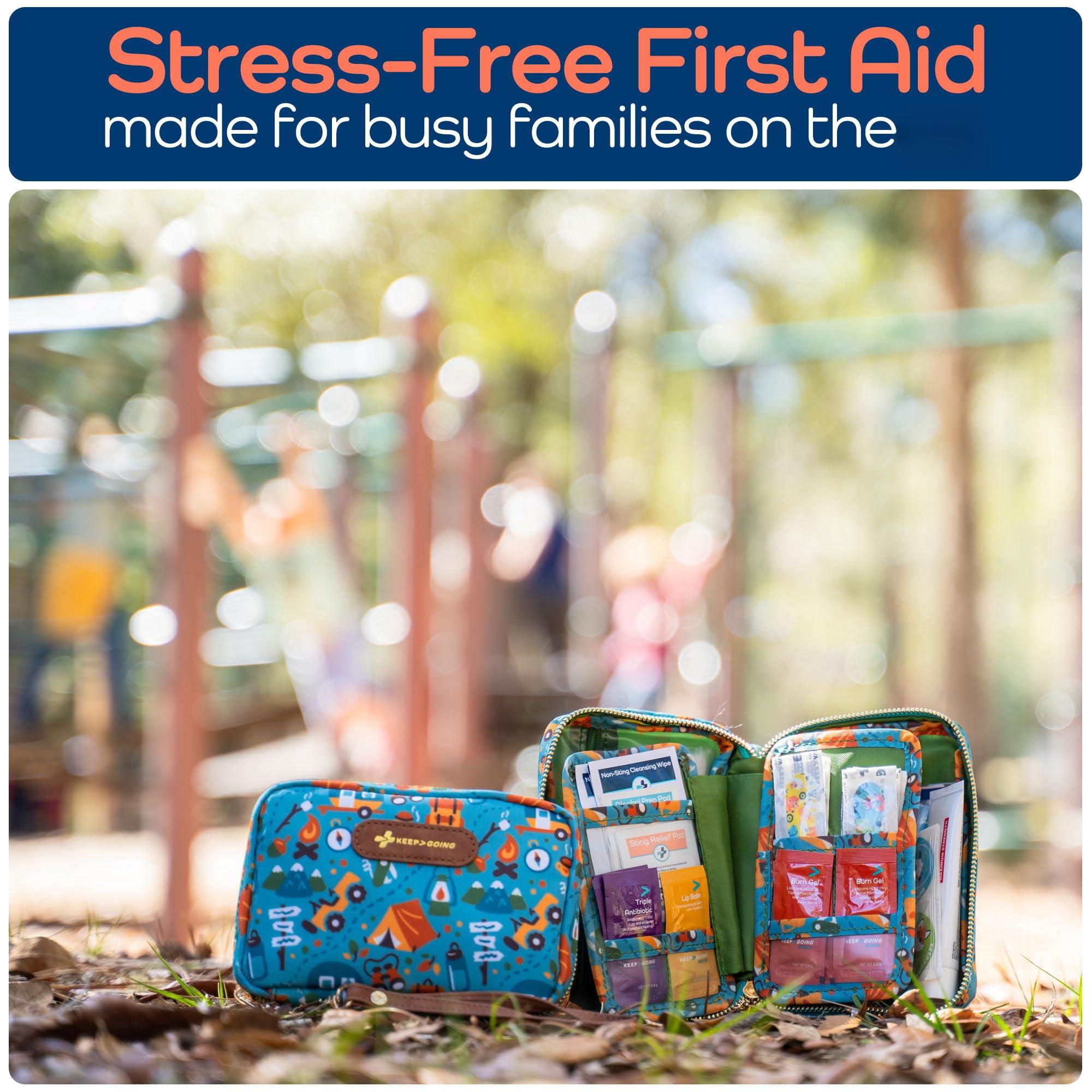 Keepgoing Travel First Aid Kit For - 130 Pc. Car  Home Purse Diaper Bag & Backpack With Latex-free Bandages Mini Size Tsa-approved