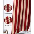 thumbnail image 3 of Red Brown Stripes Kitchen Curtains Minimalist Geometric Vertical Striped Cafe Short Curtains for Bathroom Blackout Window Curtain Small Window Treatment Drapes for Bedroom Living Room 52"x45"x2, 3 of 9