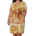thumbnail image 2 of Heart And Its Blood Vessels Leonardo Da Vinci Anatomy Drawings Yellow Brown Parchment Loose Pocket Dress, 2 of 6