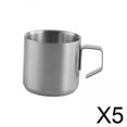 thumbnail image 1 of 5 Tazas De Café De Acero Inoxidable Con Asa, Resistentes, Multifuncionales, Para Restaurante, Color Plateado, 150ml, 1 of 10