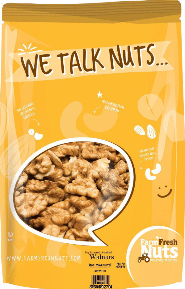 Farm Fresh Nuts Walnuts Raw Shelled California (1 LB)