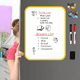 thumbnail image 5 of Pizarra magnética de borrado en seco, fácil de escribir y limpiar, pizarra blanca flexible con imán para refrigerador, color amarillo, 5 of 5