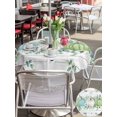 thumbnail image 4 of Outdoor Tablecloth with Umbrella Hole and Zipper, Thanksgiving Fall Round Table Cloth 60 Inch Waterproof Tablecloth, Blue Green White Pumpkin Eucalyptus Picnic Table Cover for Patio Camping, 4 of 7