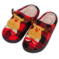 thumbnail image 1 of Zapatillas de casa de felpa para hombre y mujer zapatillas antideslizantes de alce lindas zapatillas de tablero de ajedrez, 1 of 6