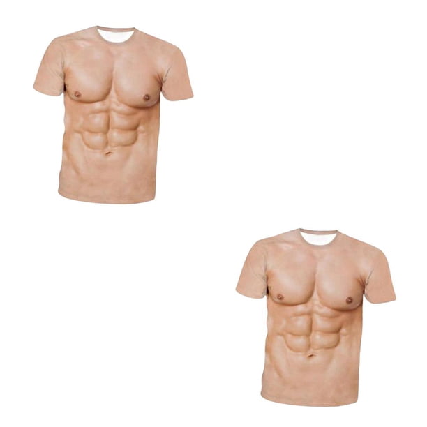 Sonducket Regalo para hombres Sorprenda a sus hermanos con una camisa estampada única y elegante con una fiesta de disfraces musculosos Estilo 2 XS 2Conjunto
