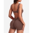 thumbnail image 1 of Mono de entrenamiento de 1 pieza para mujer, sin mangas, con espalda descubierta y control de abdomen, mono de yoga con fruncido en la espalda en V Liza, 1 of 5