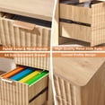 thumbnail image 6 of Fluted Executive Desk, 48" Modern Wood Office Desk with File Drawer & Metal Handles, Home Writing Study Computer Table for Work Study, Natural, 6 of 9