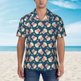 thumbnail image 2 of Gukieu Popcorn With Glasses Print Men's Short-sleeved Shirts, Button-down Lapel Hawaiian Shirts, T-shirts, Beach Vacation Summer Casual Wear,Medium, 2 of 7