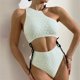 thumbnail image 3 of Gibobby Bañador de Bikini Traje de baño de cuerpo dividido para mujer con cintura abierta y cordones ajustados(Beige,G), 3 of 5