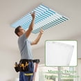 thumbnail image 4 of Colorful Stripe Magnetic Fluorescent Light Covers for Ceiling Lights 2x4Ft,Modern Teal Blue Green Vertical Striped Office Classroom Kitchen Drop Ceiling Light Covers Filters Shade Panel 1Pack, 4 of 9