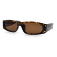 thumbnail image 4 of Classy Mod Narrow Rectangle Sport Plastic Dad Fashion Retro Sunglasses Tortoise - Brown, 4 of 8