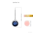 thumbnail image 2 of Angara Boucles d'Oreilles en Saphir Bleu Naturel - Boucles d'Oreilles Pendantes à Levier en Saphir Bleu Rond Serti Clos 3,2 ct en Or Blanc 14 K pour Femme, 2 of 7