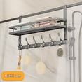 thumbnail image 2 of Over the Door Hooks Organizer Storage, Over The Door Towel Racks with 6 Hooks & 1 Basket for Bathroom, 2 of 8