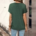 thumbnail image 2 of Gibobby Playera de Manga Corta Casual Suave Blusa informal manga corta con cuello redondo y botones color liso para mujer(Verde,CH), 2 of 5