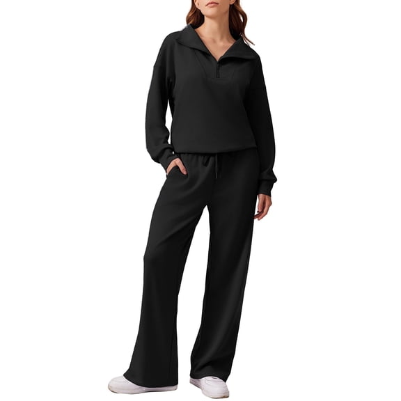 Pinspark 2 Piece Sets for Women High Waist Sweatsuit Zip Up Sweatshirt Sweatpants Lounge Set Tracksuit Travel Outfits