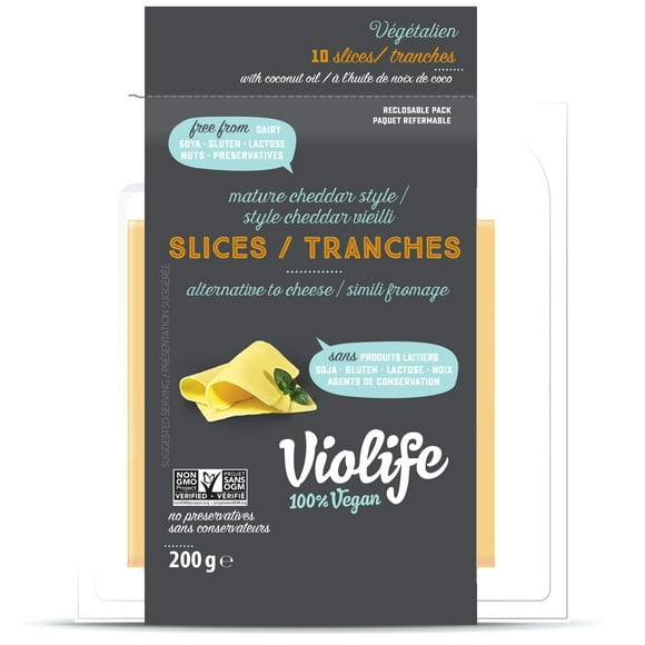 Tranches simili Fromage style Cheddar vieilli de Violife 200g