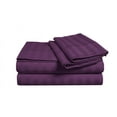 thumbnail image 2 of D.N.G. BEDDINGS Luxury 4 Piece Sheet Set with 24 Inch Deep Pocket 800 Thread Count 100% Egyptian Cotton Stripe Plum Color Full Size, 2 of 3
