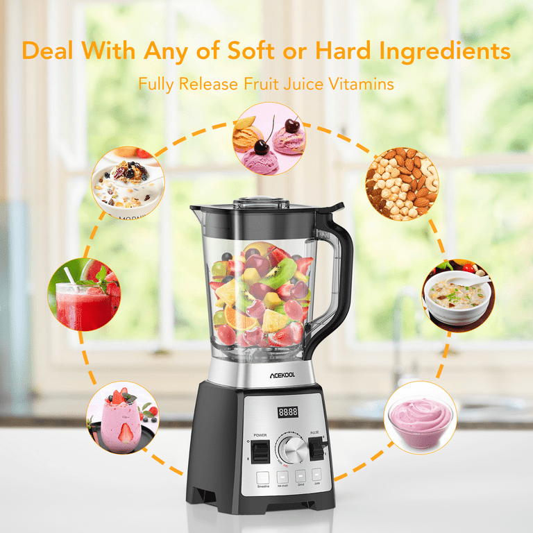 Mounchain Smoothie Blender for Kitchen, 1500W Countertop Blenders for  Shakes Smoothies with 4 Presets, 70 Oz Glass Jar Ice Fruit Blender  Adjustable
