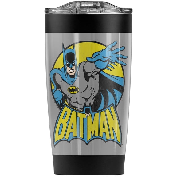 Batman Circle Stainless Steel Tumbler 20 oz Coffee Travel Mug/Cup, Vacuum Insulated & Double Wall with Leakproof Sliding Lid | Great for Hot Drinks and Cold Beverages