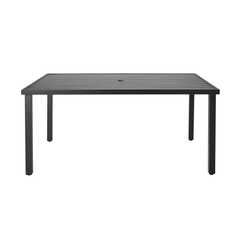 Milport black metal slat dining table deals