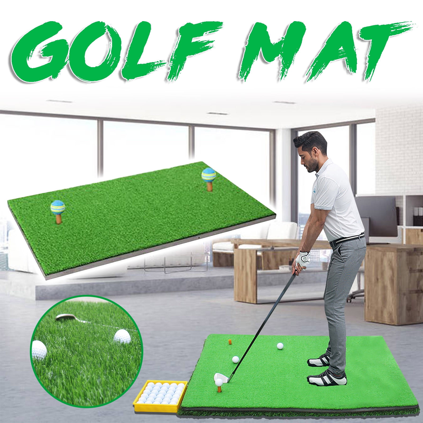 golf mat for backyard practice hitting mat with rubber tee holder