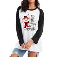 thumbnail image 2 of Anbech Cute Christmas Sweatshirt Women's Long Sleeve Raglan Pullover Graphic Letter Xmas Color Stitching Tee Shirts, 2 of 5