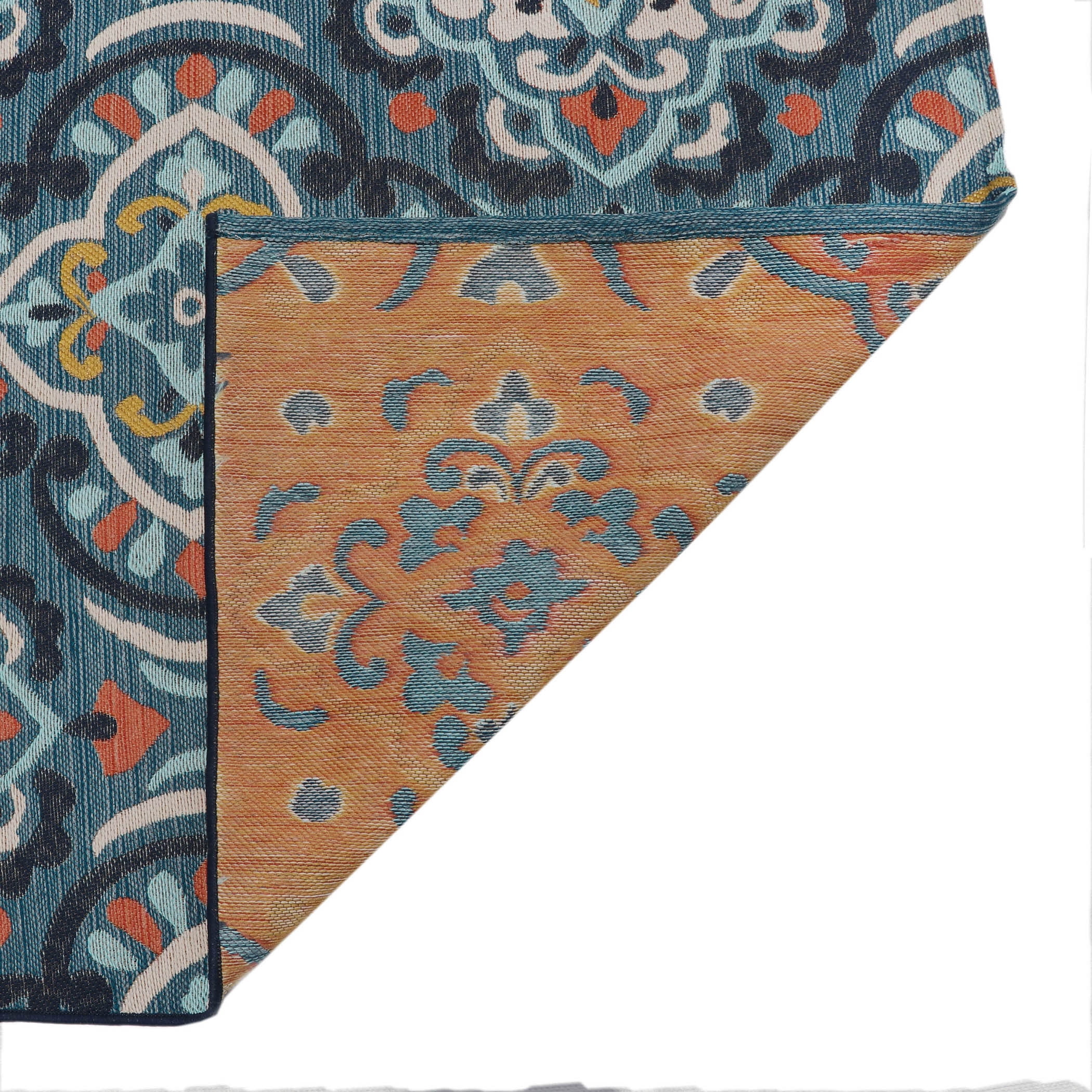 Better Homes & Gardens Turquoise Medallion Outdoor Rug, 3' x 5'