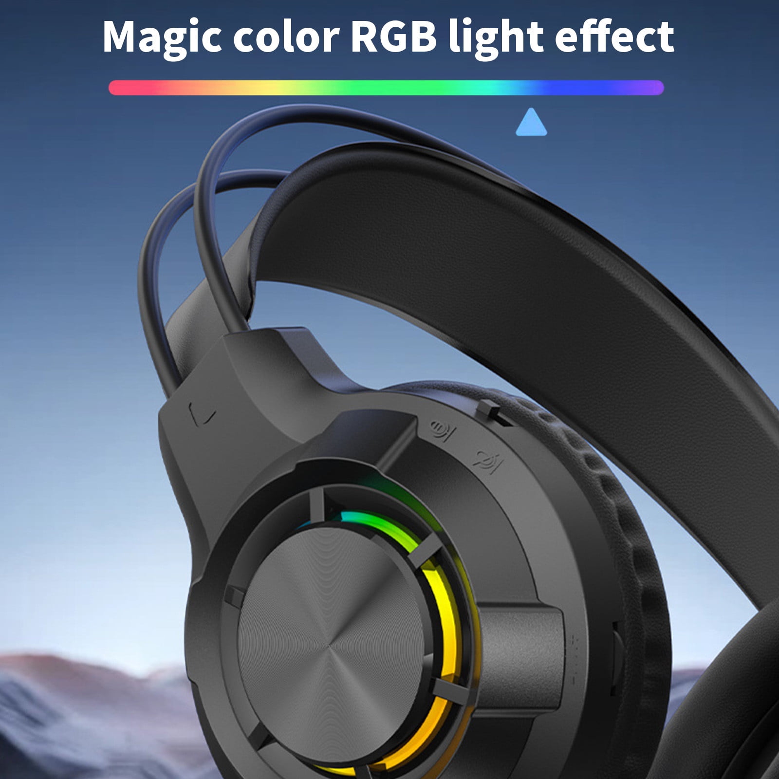 Headphones – Gaming Headset With Microphone Most Laptop Over-Ear Headphones With LED RGB Light Noise Canceling Mic 7.1 Stereo Surround Sound