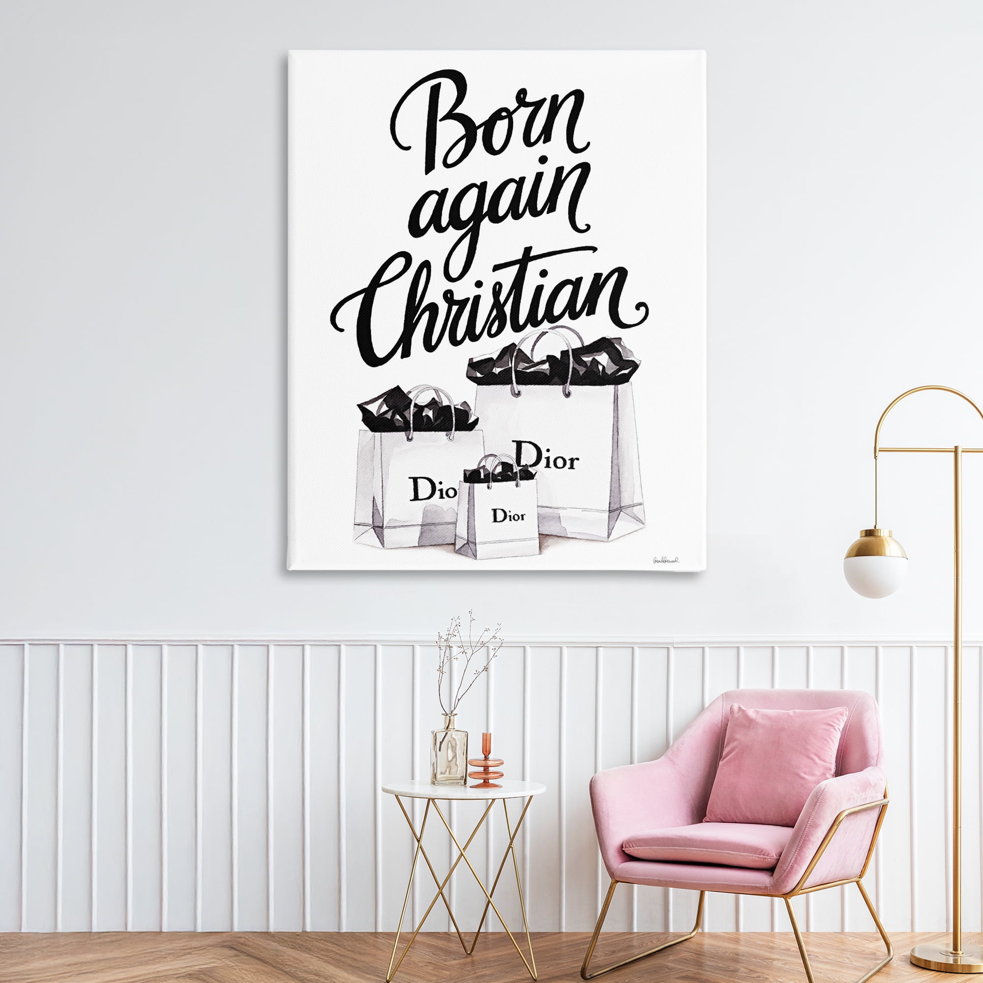 Christian & Shopping Bags Canvas Wall Art, design by Amanda Greenwood