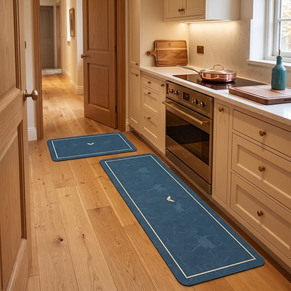 PONPRNGY Kitchen Rugs Set of 2, Kitchen Mats for Floor, Non Slip Washable Kitchen Runner Rugs, Easy to Clean