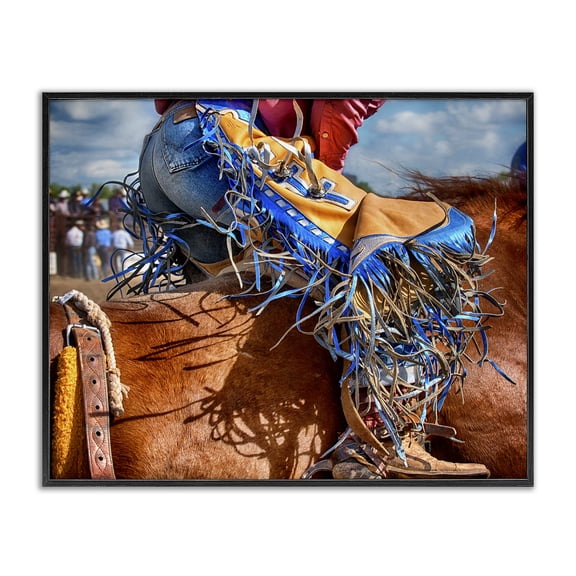 Stupell Industries Eclectic Cowboy at Rodeo Photography Black Framed Giclee Art, 14 x 11, by Lisa Dearing