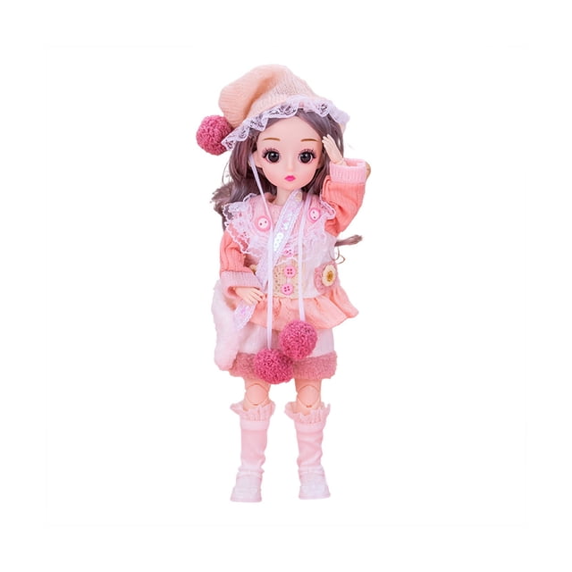 Poupée d'Hiver avec Corps Articulé, Cheveux Stylables pour Jeu Créatif, Poupée de Mode Posable de 12 Pouces