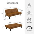 Mainstays Memory Foam Futon with Cupholder and USB, Camel Faux Leather