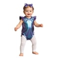 thumbnail image 3 of Hansber 2Pcs Metallic Outfit for Baby Girls Sparkly Romper Toddlers Birthday Party Fancy Dress Up Blue 6-12M, 3 of 7
