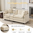 thumbnail image 2 of YWEN 77.95" Chenille Sectional Sofa, Comfy Modular Loveseat Sofa, Modern 2-Seat Couch Deep Seat Sofa Set for Living Room,Beige, 2 of 13