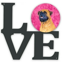 Pink Mastiff Metal Wall Artwork LOVE