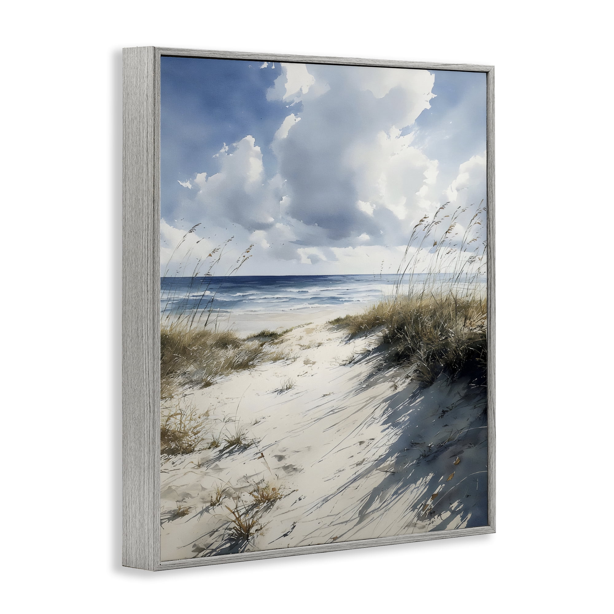 Stupell Industries Dune Beach at Midday Gray Framed Giclee Art, design by Franklyn Gregory