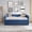 Blue, variant on Noble House Zenton Full Size Boucle Daybed, Tufted Sofa Bed Frame with Trundle, Modern Guest Sleeper Couch, Blue